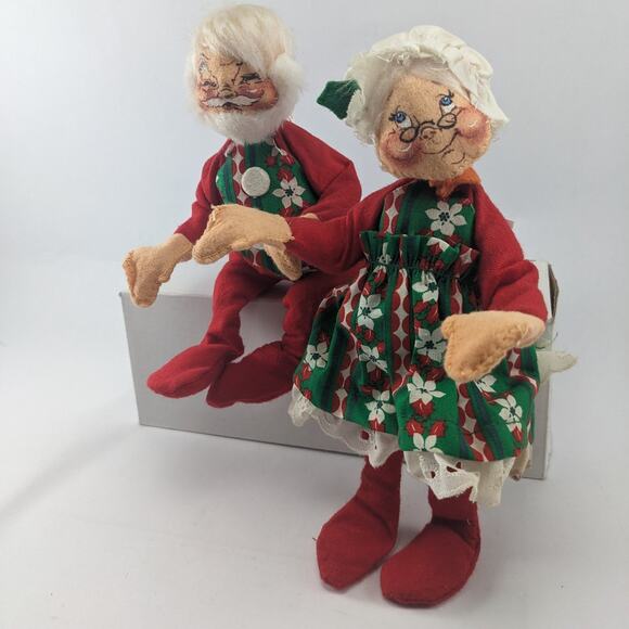 ANNALEE Christmas Mobilitee Mr. & Mrs. Clause Dolls Vintage 1963/1971 8" - Picture 2 of 10